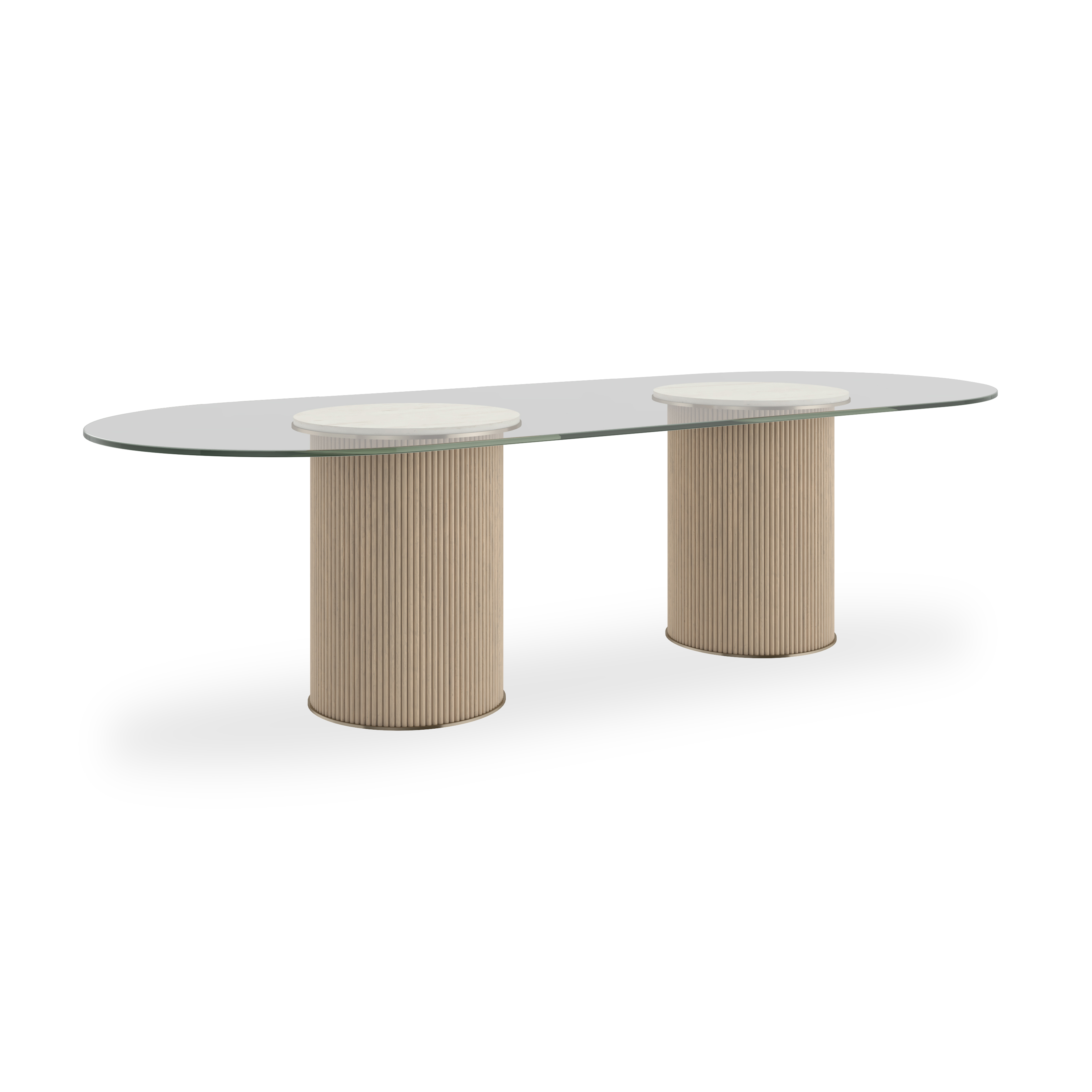 Caracole Caracole Classic 106" Glass-Top Double-Pedestal Dining Table