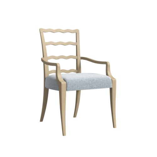 Transitional Ladderback Arm Chair with Tapper Legs