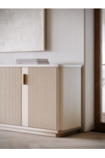 Caracole Caracole Classic Contemporary Stone-Top Reeded Four-Door Sideboard with Soft-Close Drawer