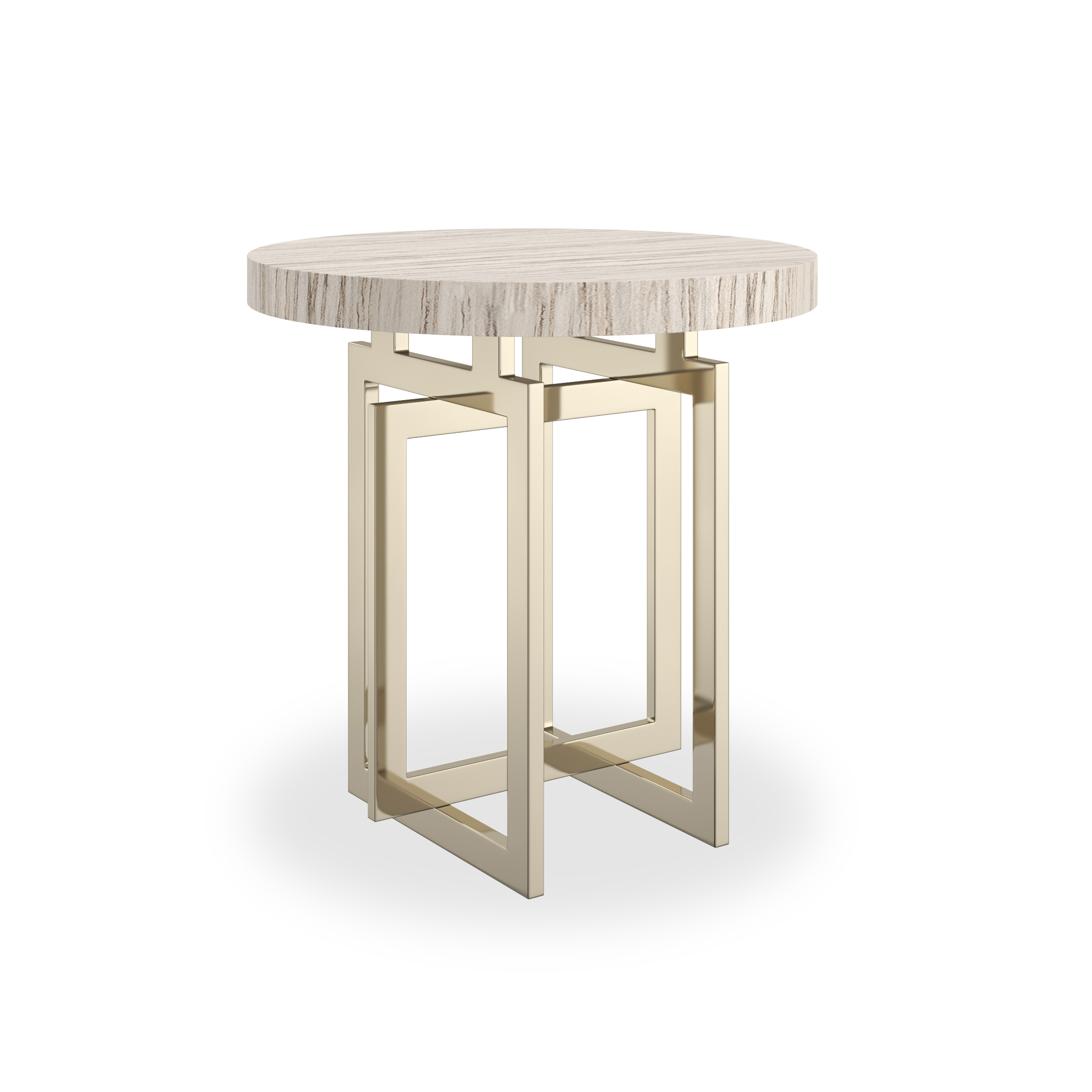 Caracole Caracole Classic 24" Round Sandstone-Top Side Table
