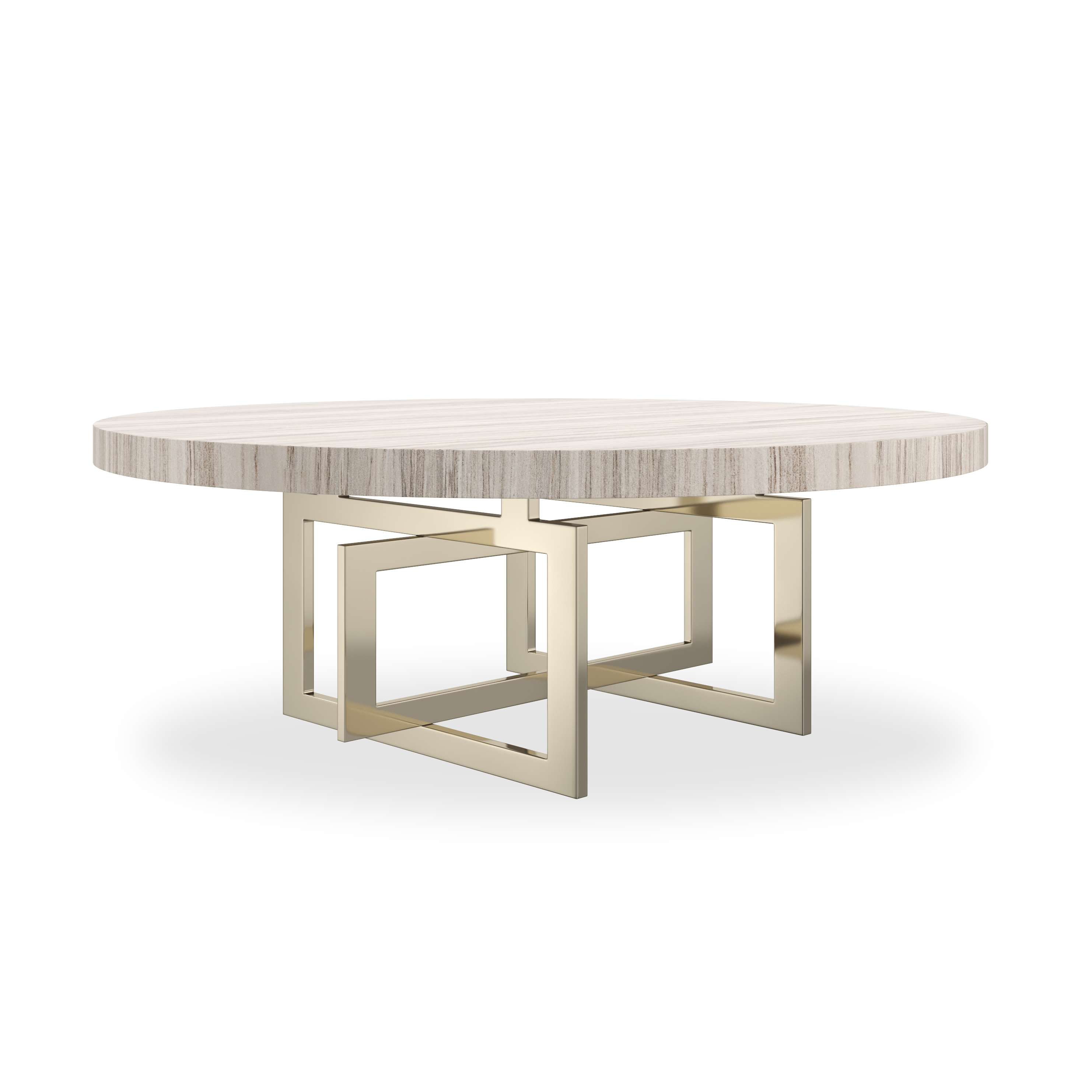 Caracole Caracole Classic 48" Round Sandstone-Top Cocktail Table