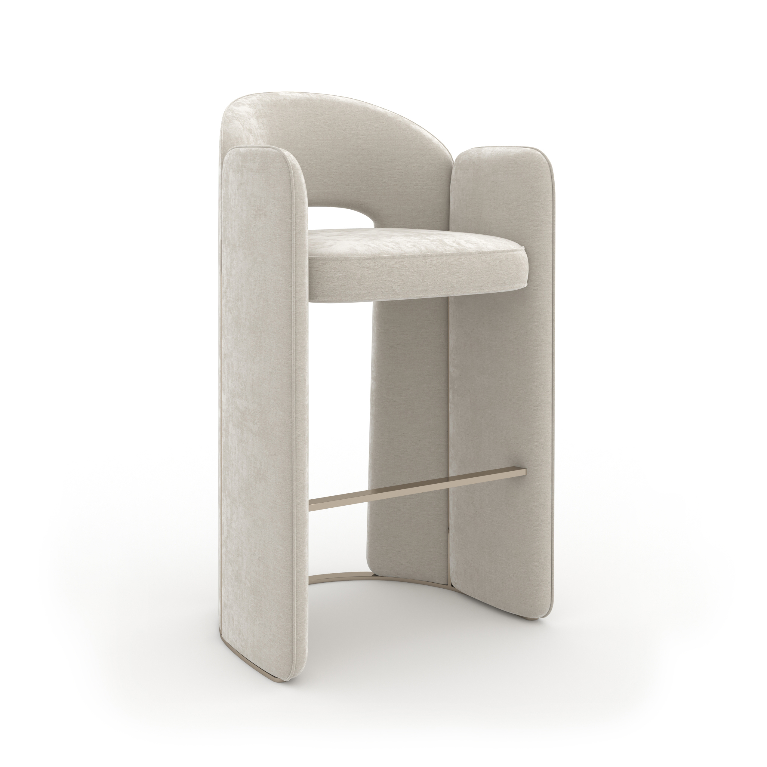 Caracole Caracole Classic Fully-Upholstered Open-Back Bar Chair