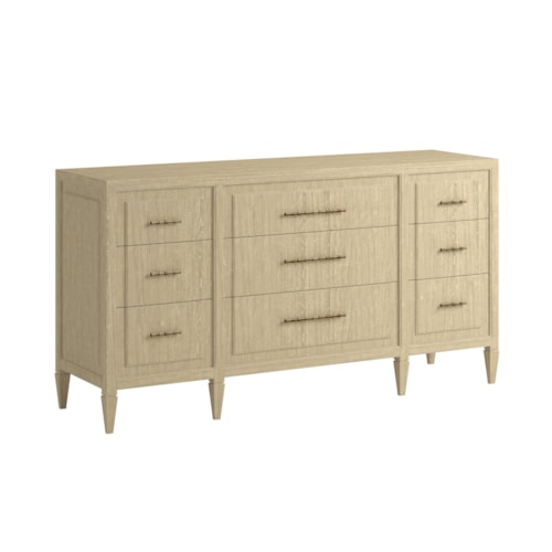 Transitional Cedar Drawer Dresser with Tapered Legs