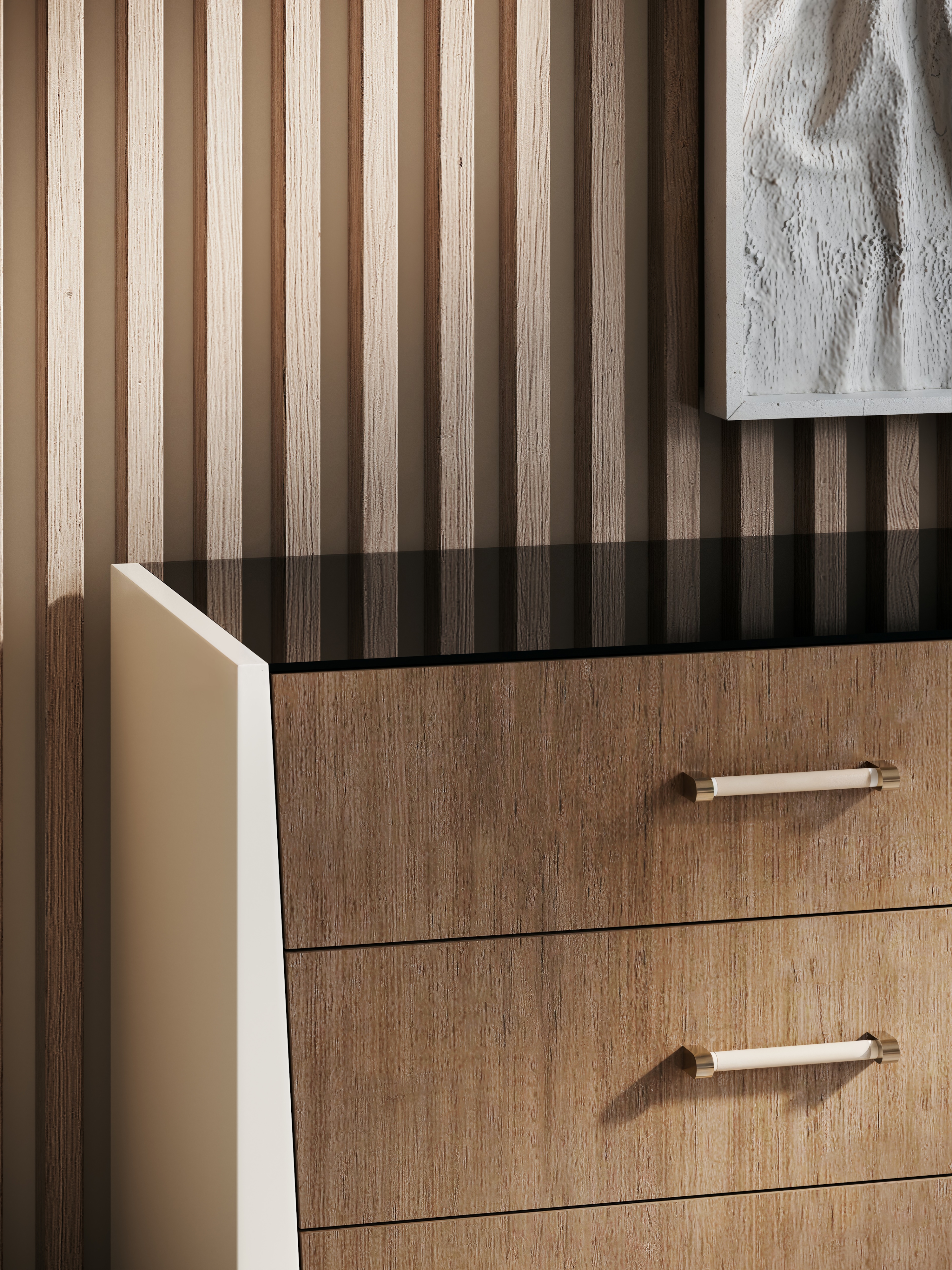 Caracole Caracole Classic Modern Smoked Glass-Top Six-Drawer Dresser