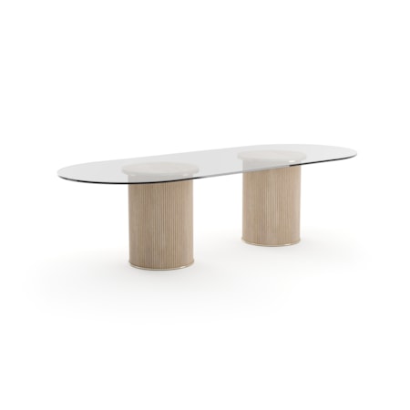 106" Glass-Top Double-Pedestal Dining Table