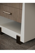 Caracole Caracole Classic Modern Elegant Smoked-Glass Top Compact Nightstand with Soft-Close Drawers