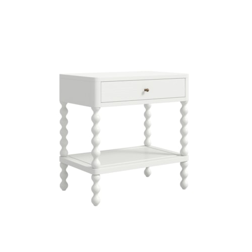 Transitional Open Nightstand with Rope Wrapped Legs