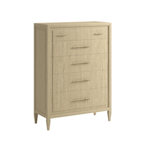 Transitional Five-Drawer Chest with Tapered Legs
