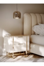 Caracole Caracole Classic Modern Marble-Top Two-Drawer Nightstand with Soft-Close Drawers