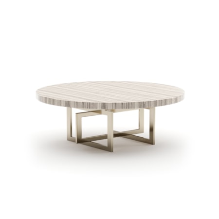 48" Round Sandstone-Top Cocktail Table