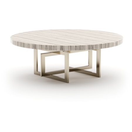 48" Round Sandstone-Top Cocktail Table