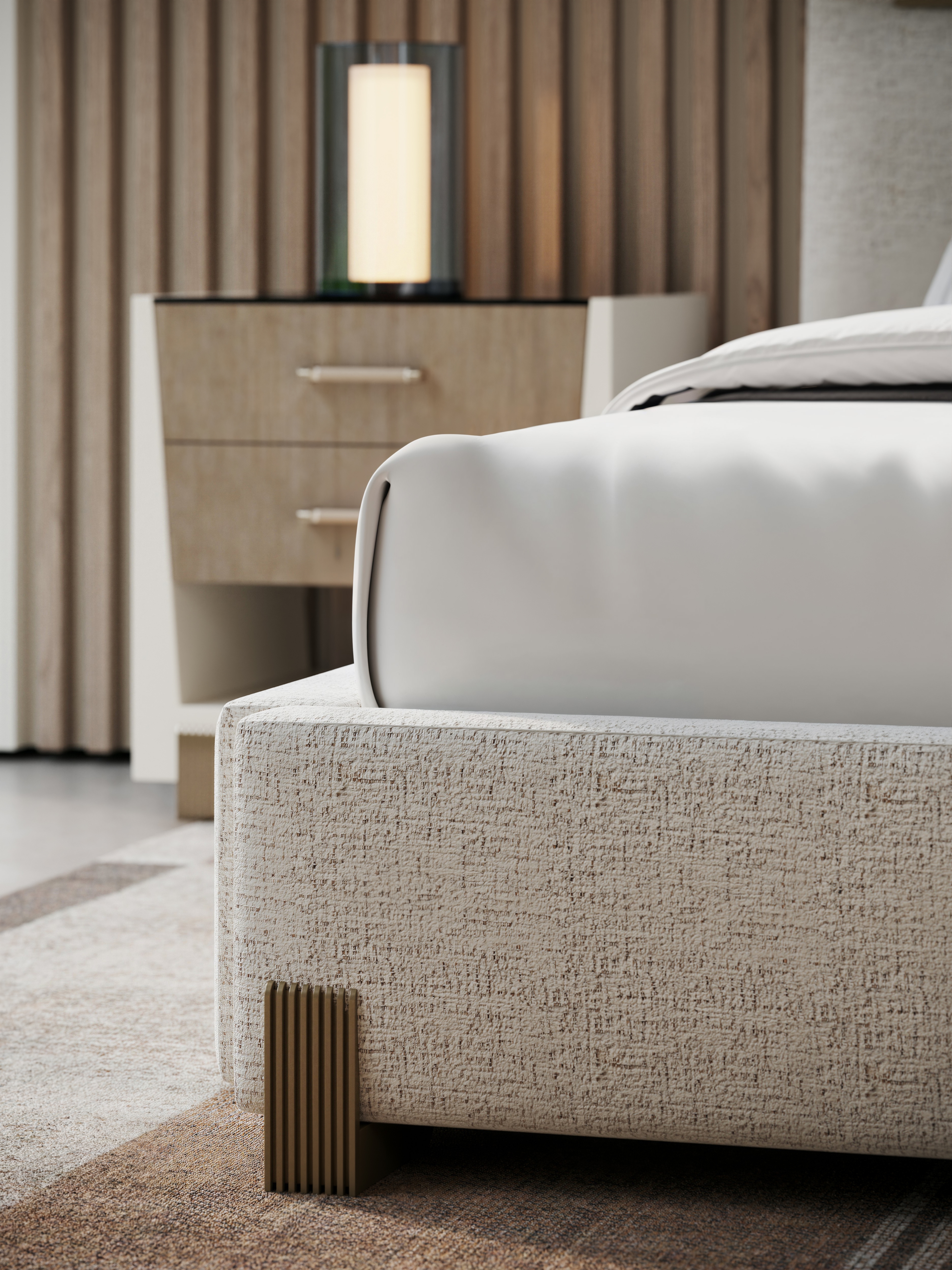 Caracole Caracole Classic Tufted Upholstered King Bed w/Metal Feet