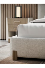 Caracole Caracole Classic Contemporary Tufted Upholstered King Bed with Gold Metal Feet