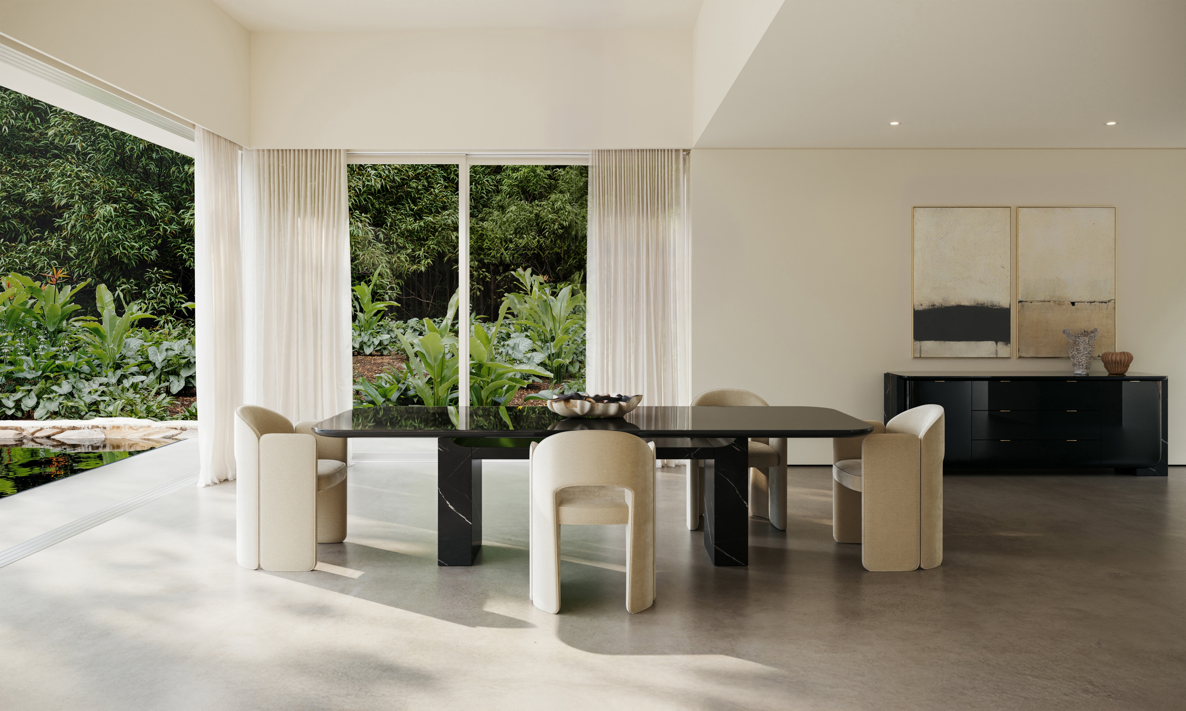 Caracole Caracole Classic Modern Stone Double-Pedestal Dining Table
