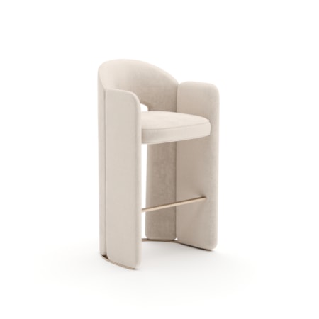 Fully-Upholstered Open-Back Bar Chair