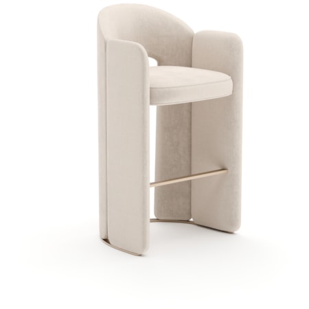 Fully-Upholstered Open-Back Bar Chair
