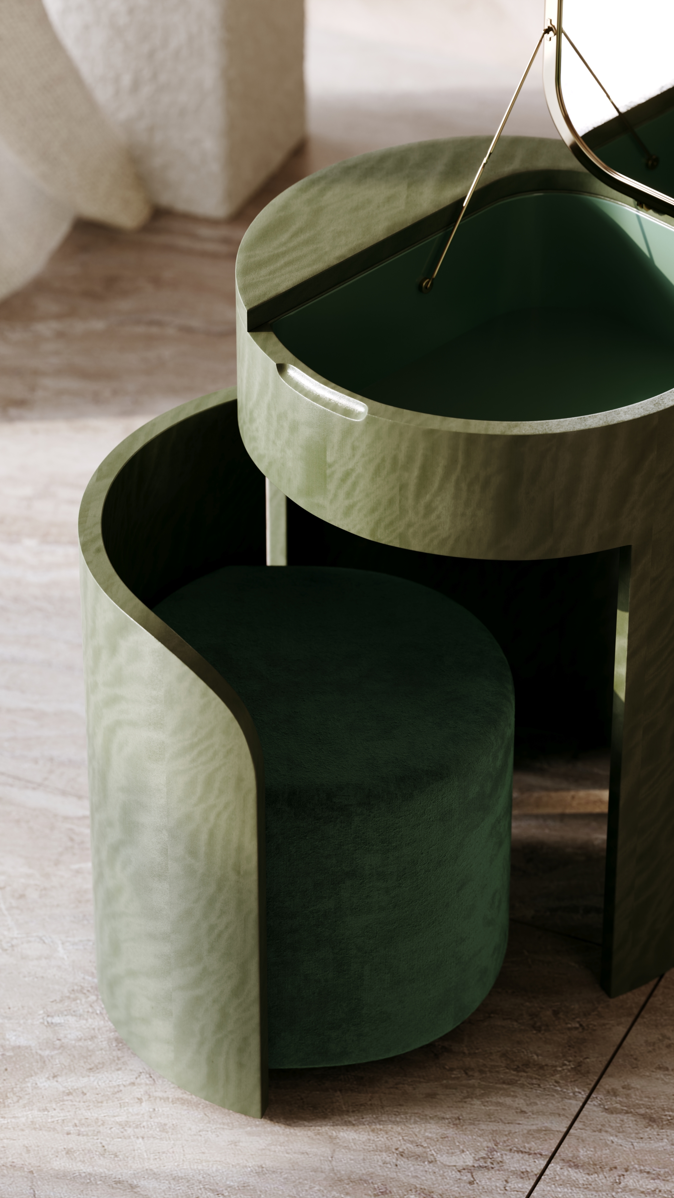 Caracole Caracole Classic Lift-Top Vanity Set w/Pull-Out Chair