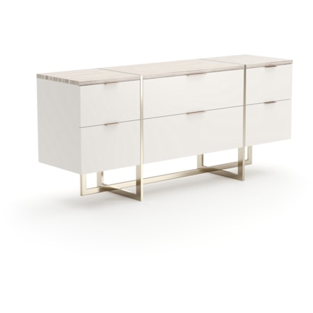 Sandstone-Top Six-Drawer Dresser