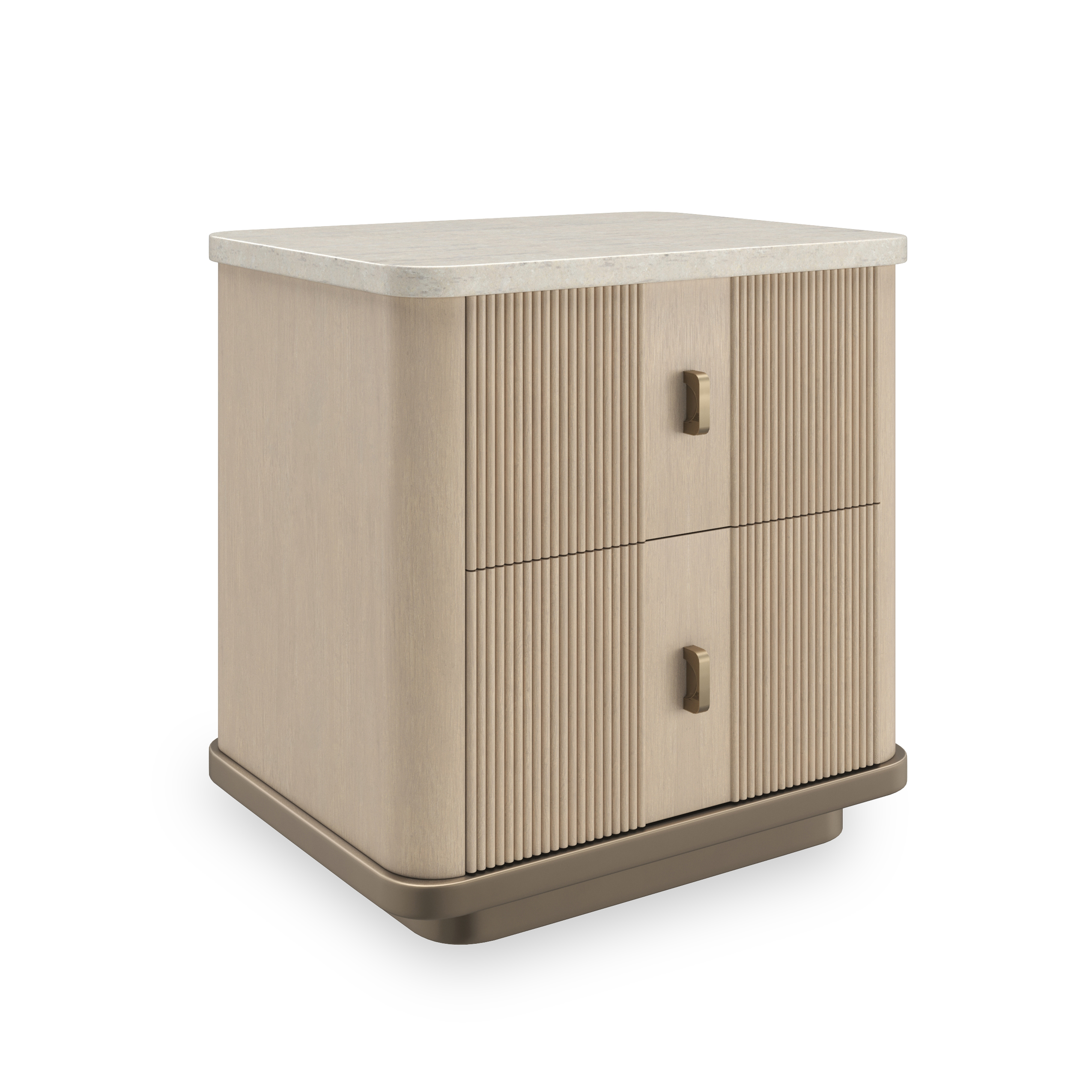 Caracole Caracole Classic Stone-Top Compact Two-Drawer Nightstand
