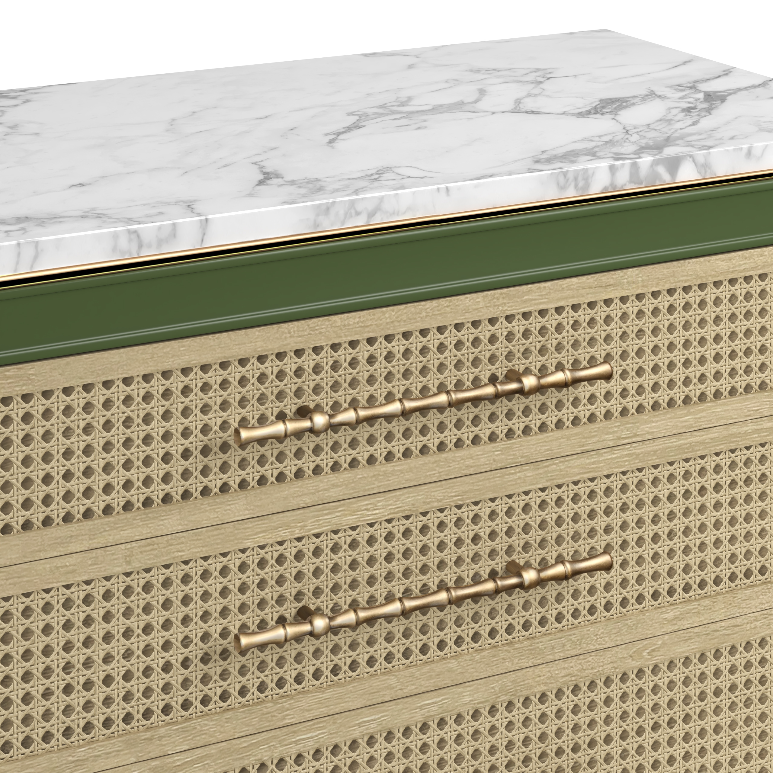 A.R.T. Furniture Inc Eave Sundrenched Four-Drawer Cane Accent Chest w/Marble Top