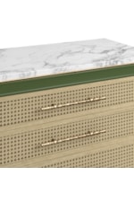 A.R.T. Furniture Inc Eave Sundrenched Transitional Marble-Top Four-Drawer Cane Accent Chest with Cedar Drawers