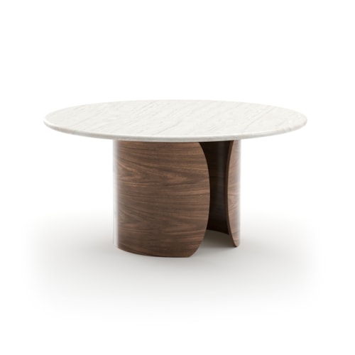 Contemporary 60" Travertine-Top Pedestal Dining Table