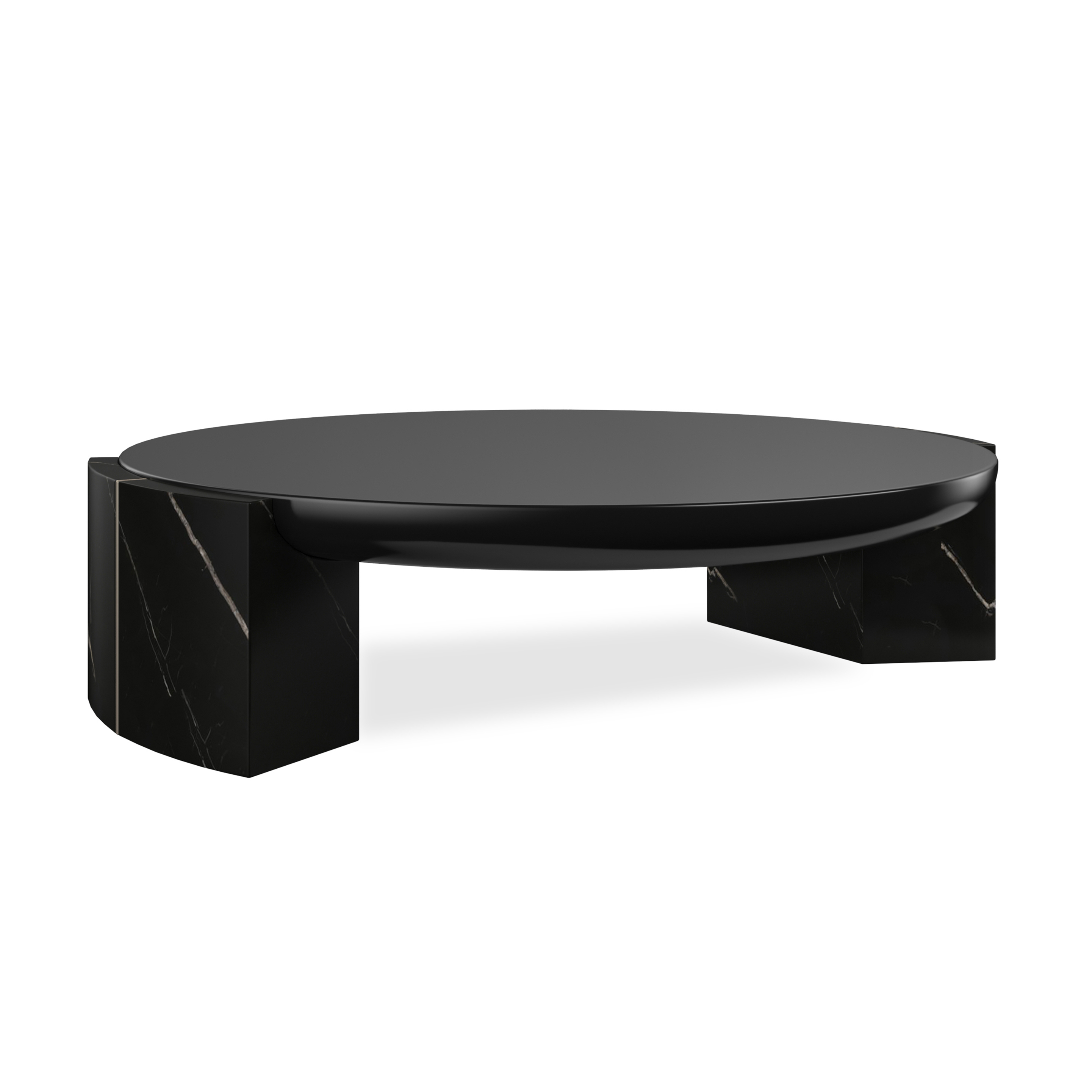Caracole Caracole Classic Elegant 48" Round Stone-Block Cocktail Table