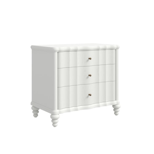 Transitional 3-Drawer Nightstand with USB Charger