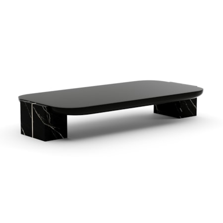 Modern 70" x 34" Stone-Block Cocktail Table