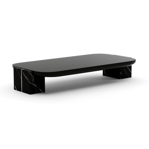 Modern Elegant 70" x 34" Stone-Block Cocktail Table