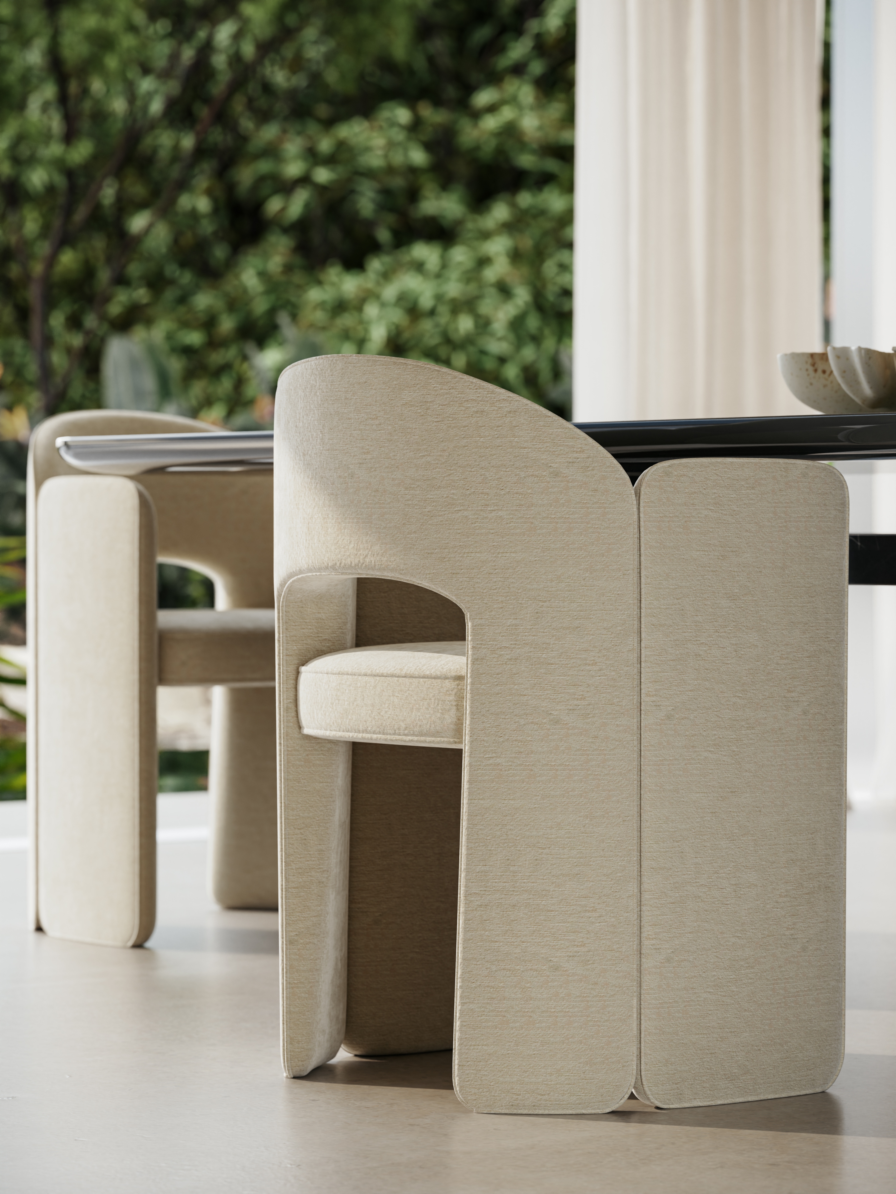 Caracole Caracole Classic Fully-Upholstered Open-Back Dining Arm Chair