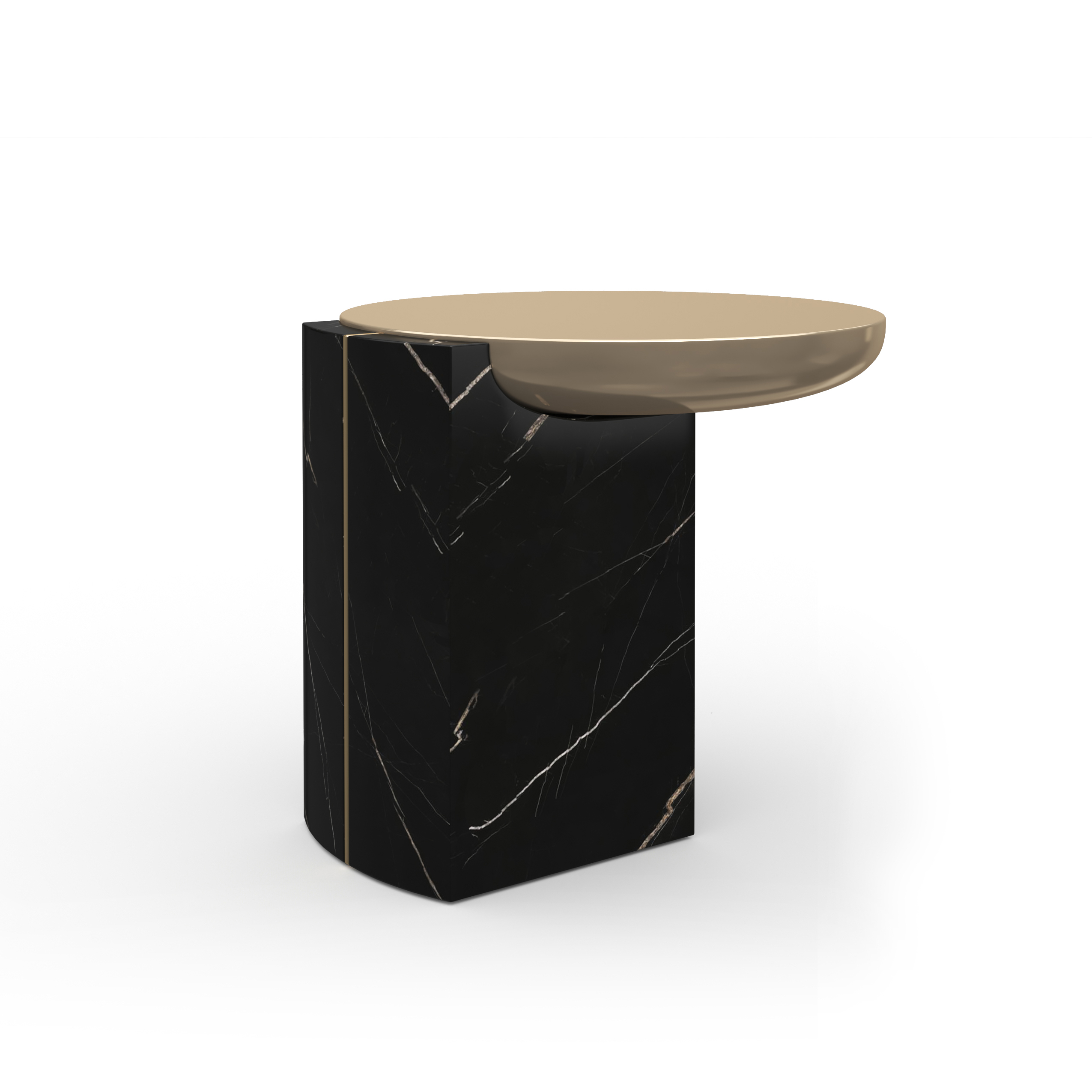 Caracole Caracole Classic 22" Round Offset Stone Side Table