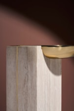 Caracole Caracole Classic Contemporary 22" Round Offset Stone Side Table