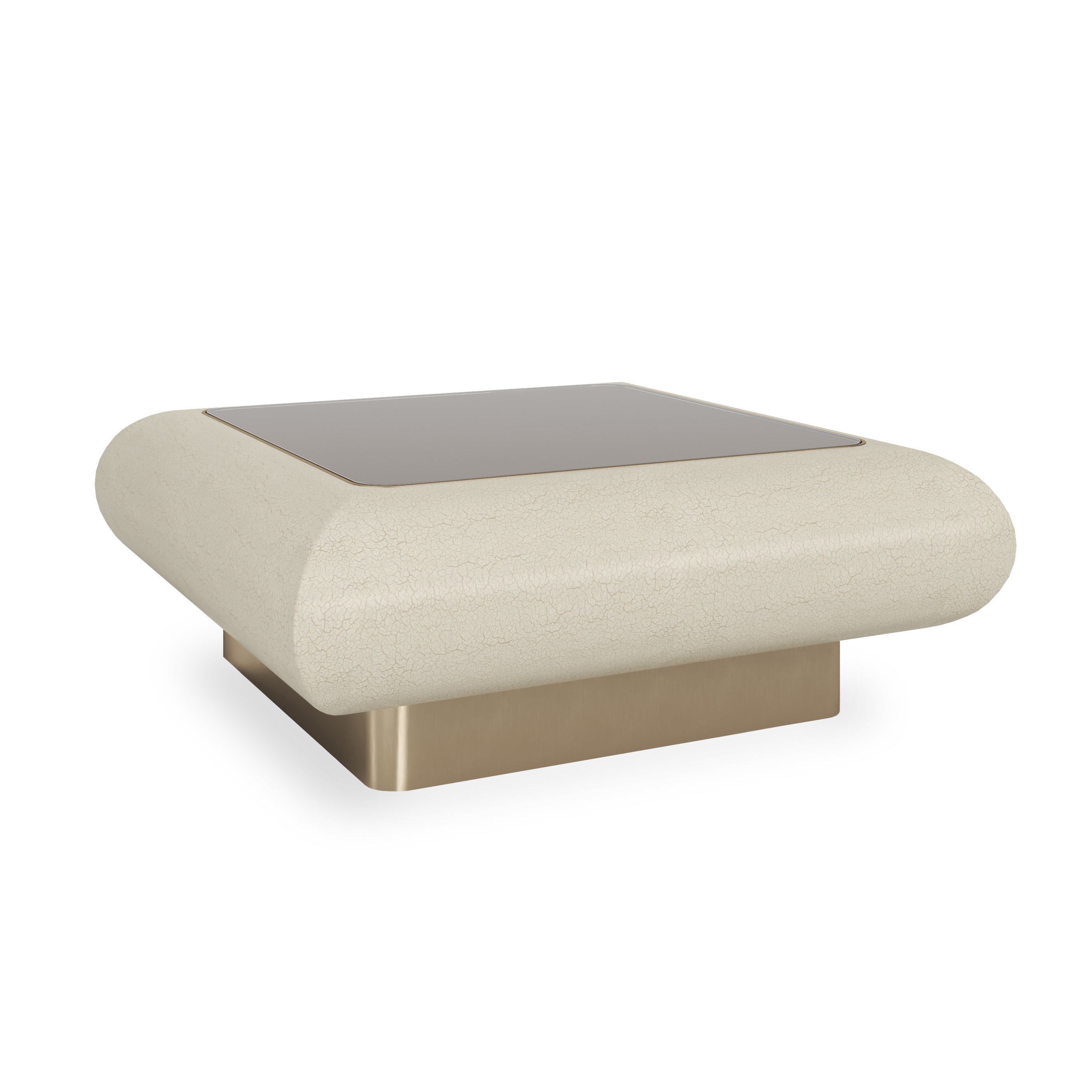 Caracole Caracole Classic 42" Sq. Low-Profile Glass-Top Cocktail Table