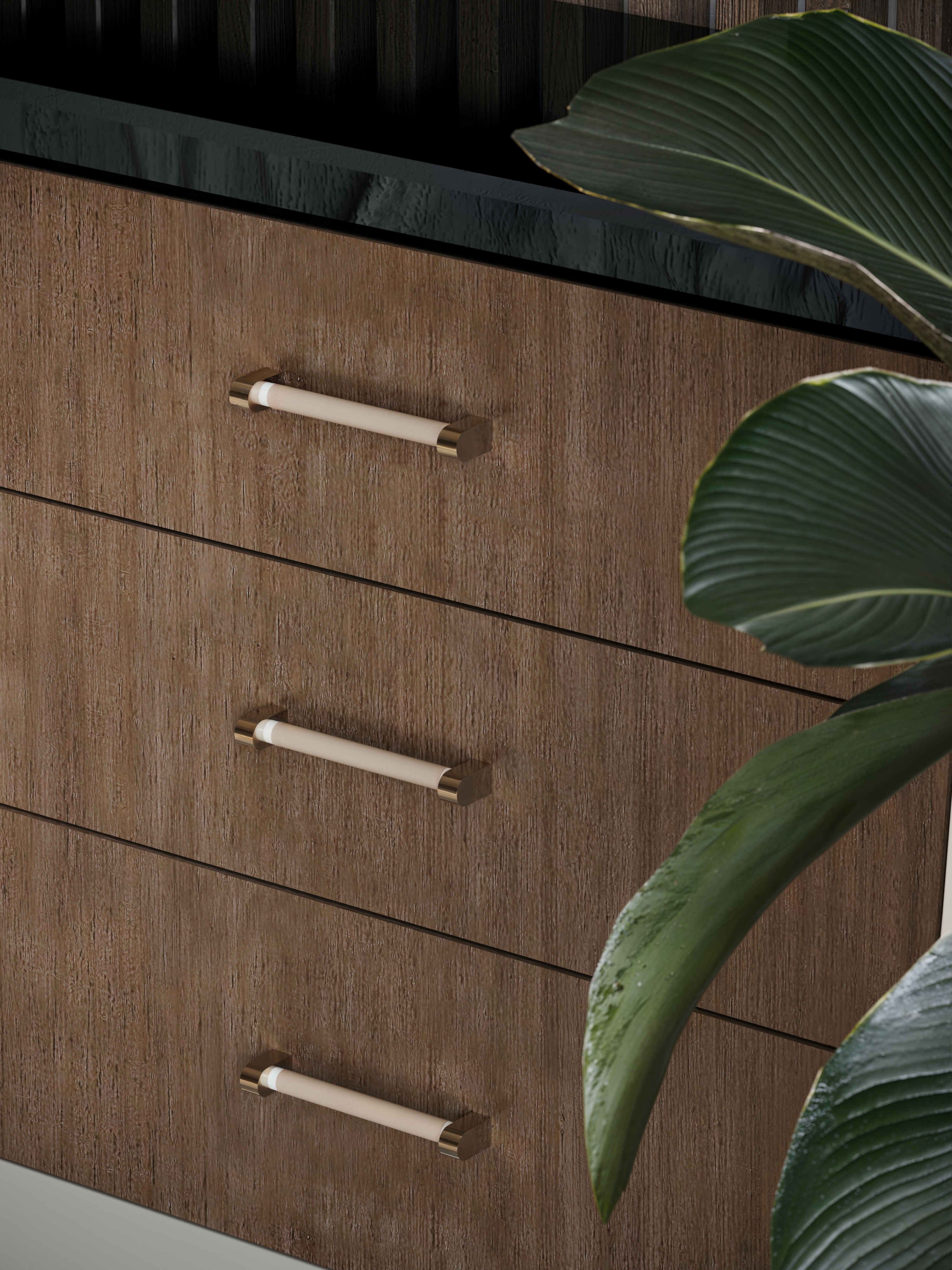 Caracole Caracole Classic Modern Smoked Glass-Top Six-Drawer Dresser