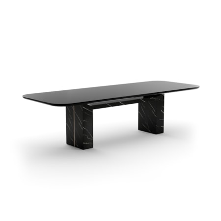 Modern Stone Double-Pedestal Dining Table