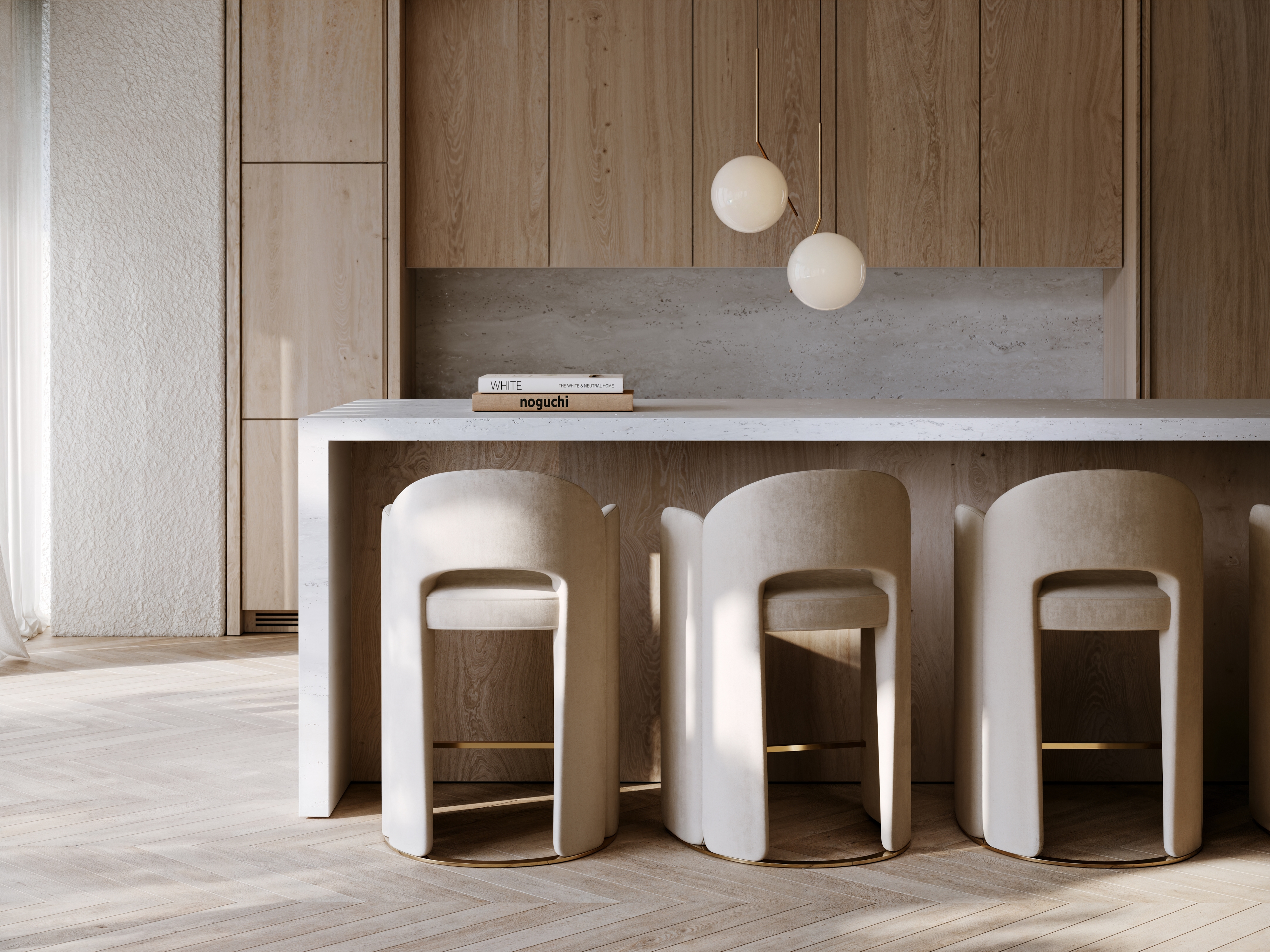 Caracole Caracole Classic Fully-Upholstered Open-Back Counter Chair