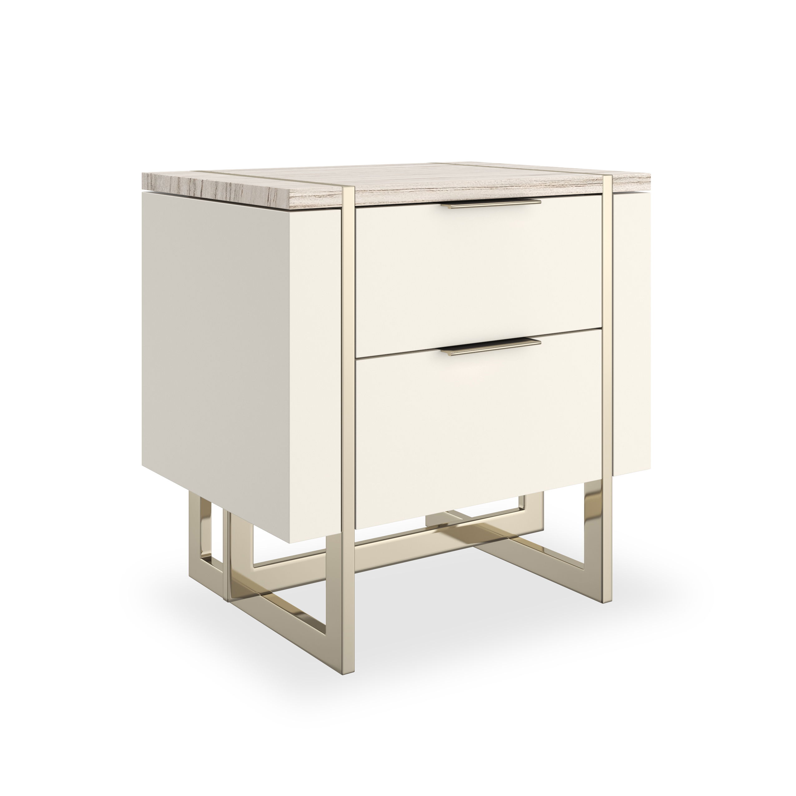 Caracole Caracole Classic Marble-Top Two-Drawer Nightstand