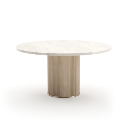 58" Round Stone-Top Pedestal Dining Table