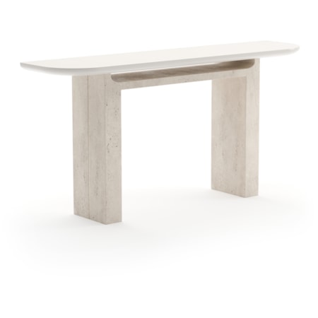 Modern Stone-Pedestal Console Table