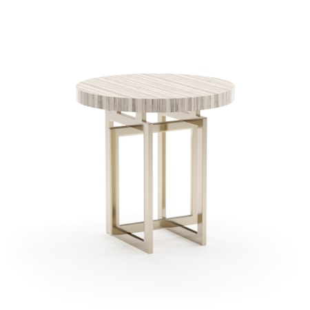 24" Round Sandstone-Top Side Table