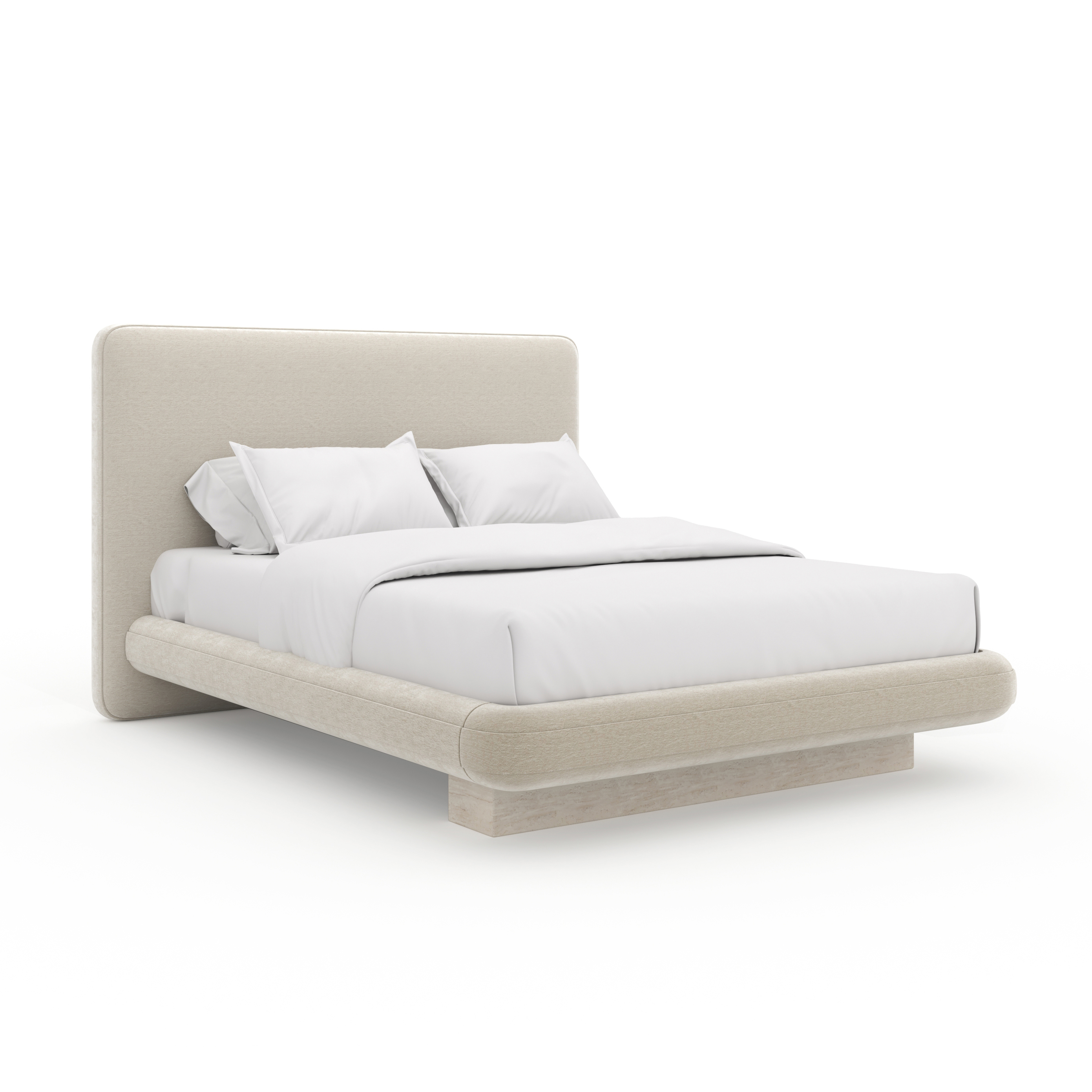 Caracole Caracole Classic Fully-Upholstered Stone-Base Queen Bed
