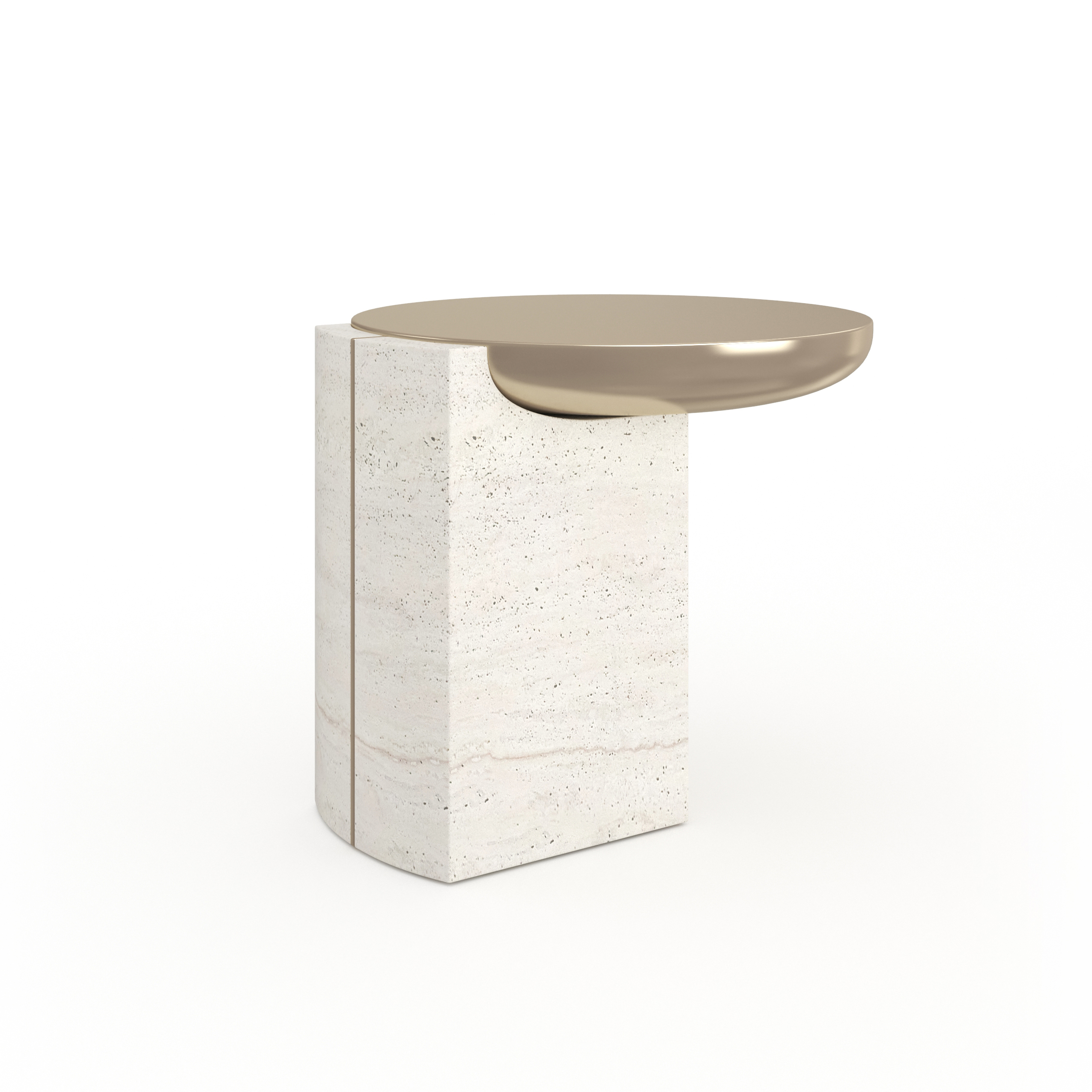 Caracole Caracole Classic 22" Round Offset Stone Side Table