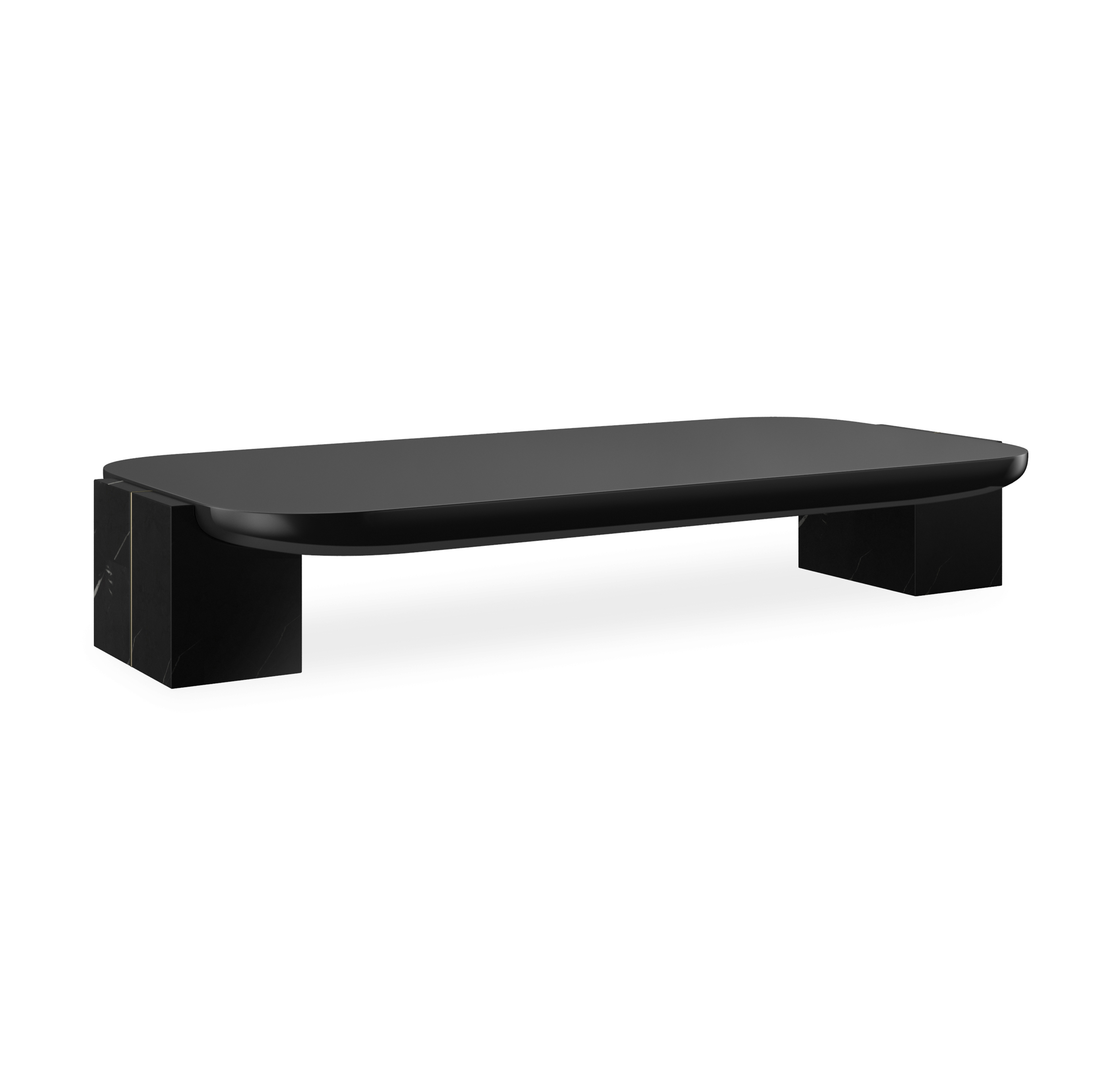 Caracole Caracole Classic Modern 70" x 34" Stone-Block Cocktail Table