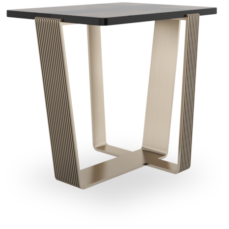 Smoked Glass-Top Side Table