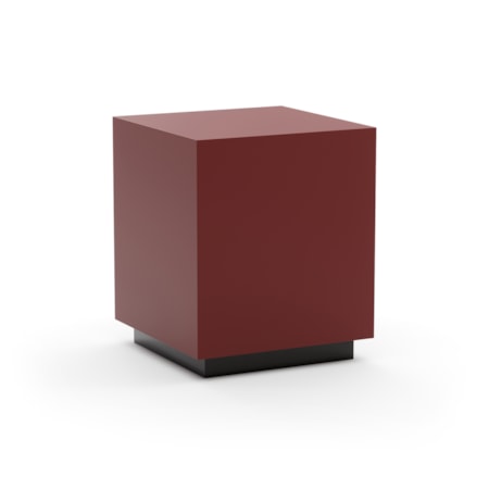 Modern 20" Rouge Cube End Table