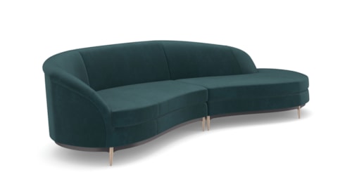 Contemporary 2-pc. Left-Chaise Settee Sectional Sofa