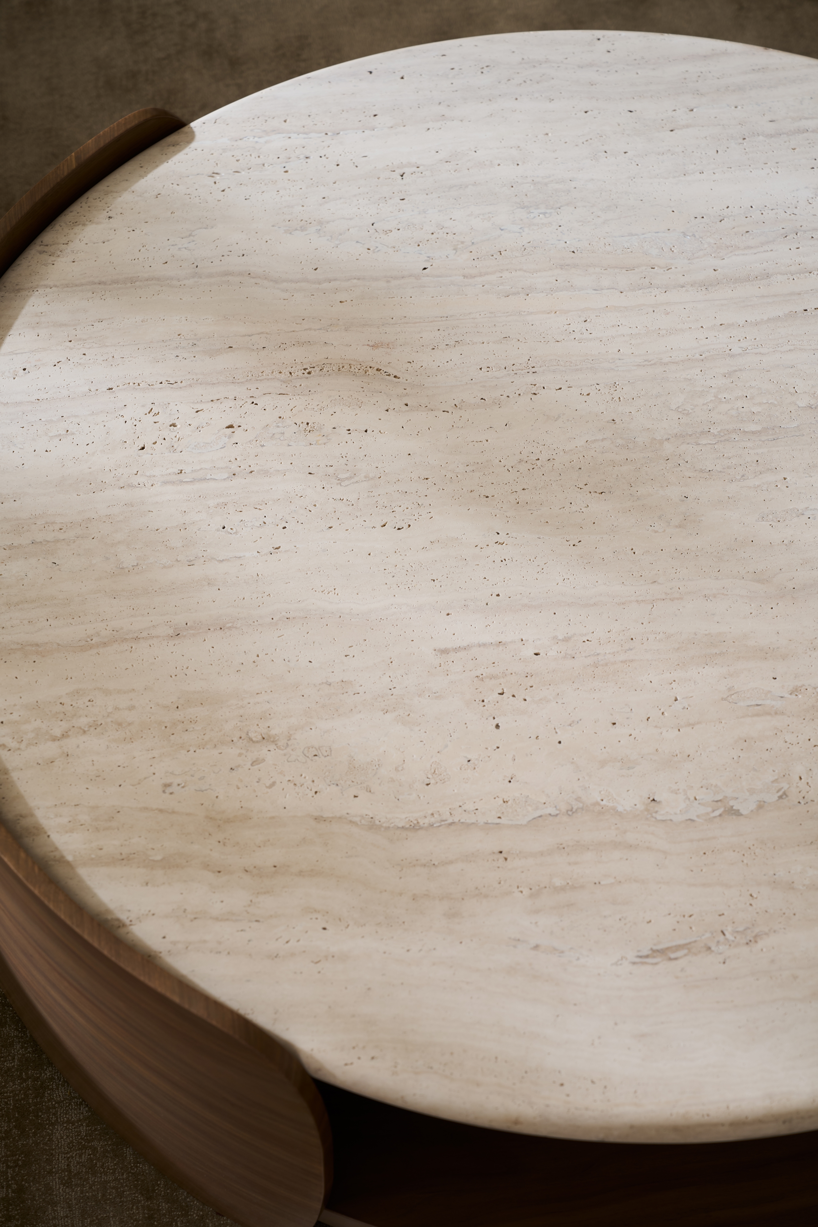 Caracole Caracole Classic Stone-Top Open Cocktail Table w/Wood Shelf