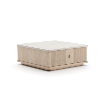 40" Square Stone-Top Cocktail Table