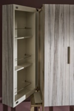 Caracole Caracole Classic Elegant Modern Swing-Out Door Bar Cabinet with Integrated Wine Bottle Storage